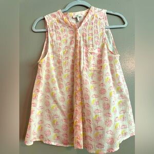 Joie pink grapefruit sleeveless blouse size small